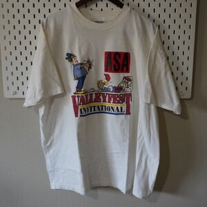 Vintage ASA Valleyfest Invitational T-Shirt Hanes‎ Beefy-T XXL White SS